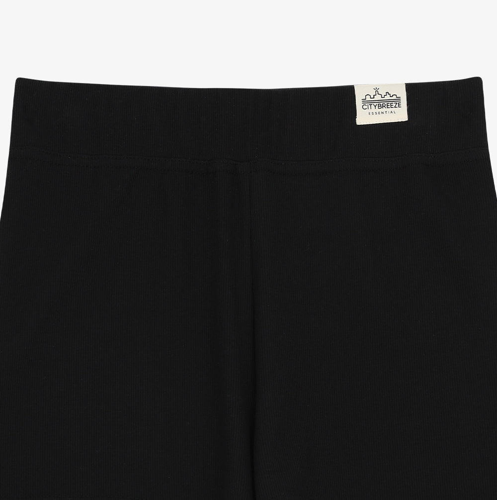 Essential Ribbed Short Pants Black