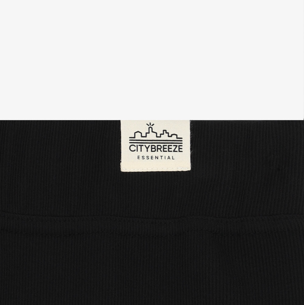 Essential Ribbed Short Pants Black