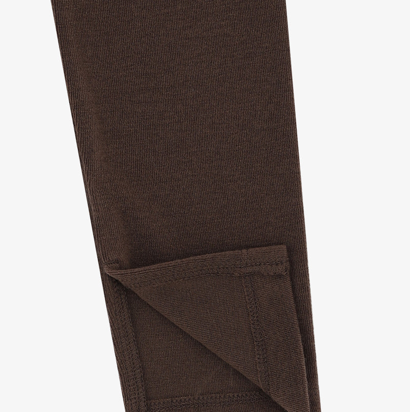 Wool Tencel Cropped Turtel Neck T-Shirts Brown